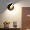 Lâmpada de parede pós-moderna lâmpadas de alumínio led 7w nórdico com interruptor rotatable quarto acrílico interior minimalista preto branco cabeceira luz