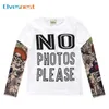 Novelty Tattoo Kids Clothes Boys Tees Cotton Long Sleeve Childrens Clothing Girls TShirts Spring Autumn Boy Tops 27 Years 240220