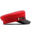 Casual Summer Military Caps Woman Cotton Beret Flat Hats Captain Cap Trucker Vintage Red Black Dad Bone Male Womens leather hat 240226