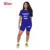 Zestawy DIY Drukowane swobodne dresy kobiety dwupoziomowe zestaw letnich i szortów Sets Silny kolor 2 -częściowe garnitury do joggingu