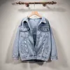 Vestes Femmes Femmes Denim Designer Veste Mode Lettre Élégant 2023Chic Imprimé Ripped BF Style Jeans Femme Manteau 240305