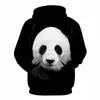 Sweats à capuche pour hommes Panda 3D Imprimer surdimensionné Femmes Hommes Animal Casual Manches longues Sweats amples Femme Harajuku Streetwear Pull