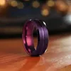 ウェディングリングファッション8mm男性用の紫色のステンレス鋼