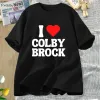 T-shirt I Love Herat Colby Brock Sam and Colby Tshirts Cotton Short Sleeve Tshirt Casual 90s Aesthetic Clothing Y2K Babydoll Shirt