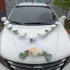 Yeni 9 Beyaz Pembe Gül Yapay Çiçek Gelin Duş Arabası Dekorasyon Düğün Kapı Tığ Kuribe İpek Çiçekler Dekor