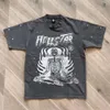 2024SS HellStar T Shirt Rappe Męskie Kobiety Tshirt Rapper Wash Grey Heavy Craft Unisex krótkie rękawie Top High Street Fashion Retro Hell Womens T-shirt US SORE S-XL