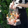 Acryl-Geschenktüten, transparente Rosen-Blumenbox, Party-Kosmetik-Verpackungsboxen, tragbare Einkaufstasche, Valentinstag-Verpackungshülle 240223