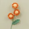 Decorative Flowers 1pc 40cm Finished Multi-head Daisy Yarn Knitted Bouquet Birthday Love Silk Flower Home Garden Party Supplies