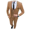 Costumes pour hommes vert Beige noir bleu hommes 3 pièces coupe ajustée Tuxedos de marié d'affaires pour costume de mariage formel (Blazer pantalon gilet)