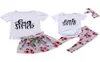 Costumi coordinati per la famiglia Match Sister039s Set di abbigliamento Baby Girl Little Sister Pagliaccetto Pantaloni e Big Sister Top T Shirt Gonna 2640039575761