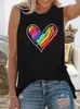 Women's Tanks Colorful Love Hearts 3D Print Tank Top Women O-Neck Harajuku Summer Sleeveless Vest Off Shoulder Camisole Female Clothes