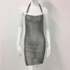 Elbise toptan ucuz bandaj parti elbiseler sırtsız seksi kolsuz örgü balıkçılık net mini bodycon elbise kadın tatil kulübü kıyafetleri