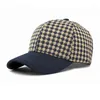 Berets Fashion Fashion Fashion Wszechstronny Houndstooth Tward Top Baseball Cap Splating Retro Sunshade Mężczyźni