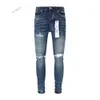 24SS Jeans en détresse moto motard Jean Rock Skinny Slim trou déchiré lettre Top qualité marque Hip Hop Denim pantalon haute rue causale