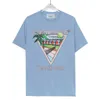 Gaojie New TシャツXin Tennis Coconut Tree Printed TシャツコットンルースカジュアルショートスリーブHarajuku Tシャツ240305