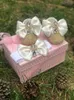 Dollbling – chaussures de luxe avec nœud papillon rose pour filles, chaussures en tissu décontractées avec Strass brillants, vente en gros, 240227
