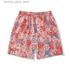 Mäns shorts Summer Hawii Retro Red Flower Full Print Mens Thin Beach Vacation Style Youth Par Lose Casual Clothing Y2K Q240305