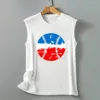 Women's Tanks Women Summer Baseball Print Tank Top Shirt Tee Sleeveless Round Neck Loose T Vest Blouse Female Casual Tops