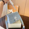 Denim Hobo Designer High Quality Handbags Vintage Soft Shoulder Tabby Bag Women Mens Street Flap Tote Bags 240305