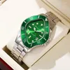 Montres-bracelets Montre pour hommes Insolite Conceptuel Crash Melting Twist En Forme De Cas Quartz Montre-Bracelet Homme Homme Rhombique Vert Horloge Reloj Hombre