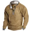 Polo à fermeture éclair pour hommes, mode surdimensionné, vêtements pour hommes, sweat-shirt décontracté à manches longues, couleur unie, Tops pull 240321