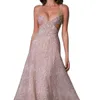 Romantic A Line Wedding Dress Backless Spaghetti Straps Sequins Bridal Gowns Sweep Train Vestidos De Novia Custom Size