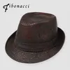 Fibonacci Hats For Men England Fedora Jazz Hat Mans Vintage PU Leather Winter Panama Cap Bowler Hat Cap Classic Version Gentlema221g