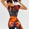 Survêtements pour femmes Survêtement de feu Femmes 2023 Sports Tight Femmes Set Seamless Skull Yoga Set Sportswear T-shirt Leg Push Up J240305