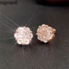 Boucles d'oreilles charmantes pour hommes femmes plaqué or rose jaune Bling CZ diamant pierre Stud1 boucle d'oreille pour un joli cadeau