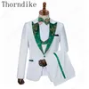 Thorndike異なる色1ボタンGroom Tuxedos Shawl Lapel Groomsmen Man Suits Mens Wedding Three Pieces 240227