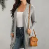 Cardigans Autumn Women z długim rękawem swobodny guziki Kardigan Tops Panie Otwórz przednie płaszcz