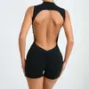 Fatos femininos 2023 novo conjunto de yoga sexy oco volta ginásio esteira uma peça das mulheres esportes wear ativo desgaste resistente fitness wear curto j240305