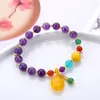 Charm Bracelets 2024 Simple Chinese Style Bracelet Multi-circle Tassel Wind Round Bead Fantasy Starry Glass For Women