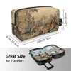 Cosmetic Bags Cute Aubusson Antique Tapestry Print Travel Toiletry Bag For Women Boho French Flowers Makeup Beauty Storage Dopp