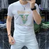 maglietta da uomo maglietta firmata vestiti maglietta da uomo Abbigliamento sportivo magliette di cotone Street graffitir High street hipster Vestibilità ampia plus size Vestibilità rilassata top Tees