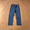 Jeans pour hommes de créateurs font de vieux jeans lavés pantalons droits High Street Lettres imprimées pour femmes hommes Sweats à capuche Top