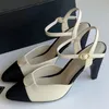 new arrive women summer high heel sandals round toe with high quality genuine leather buckle strap ladies party dress sexy model sandals