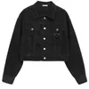 Kvinnorjackor Stylish Jacket denim Kort kappa hösten Spring Style Slim Jacket Designer Coat med Button Classic Clothing Size S-XL 240305