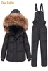 New Children Clothing Set Down Jacket Winter Baby Suspender Trousers Child Girl Ski Suit Boys Kids Clothes toddler Jumpsuit 2011261421095