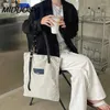 Taillentaschen Mu Ye Lederwaren .. Tragbare Canvas-Tasche Japanische und koreanische einfache Band-Arbeitskleidung Modische Freizeitmode mit großer Kapazität