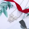 Marque de mode Designer Grraff Luxe Femme une haute qualité identique avec des fleurs de diamants Chaîne légère et élégante Style féminin polyvalent Collier de fleurs à cinq pétales