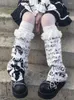 Meias femininas gótico punk y2k doce polainas personalidade harajuku longo pé capa verão na moda dos desenhos animados kawaii impressão bota punhos