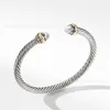 Designer David Yumans Yurma Jewelry Populära 5mm armband Twisted Thread Open Handpiece