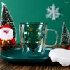 Vinglas med juldekorationer Tumblers kaffekoppar hushåll muggar fest tekoppar glasvaror drickware gåva mugg