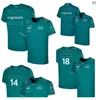 Camisetas masculinas F1 2023 Oficial Team Driver T-shirt Fórmula 1 Racing Polo Camisa Manga Curta Mesmos Fãs Verão Moda Verde Jersey T-shirt Personalizado Wmnv