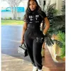 Frauen Trainingsanzüge Zwei Stücke Set Designer 2024 Neue Mode Kurzarm Hosen Casual Buchstaben Gedruckt Sport Set 4 Farben