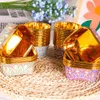 New 50Pcs Gold Liners Eid Mubarak Muslim Pattern Foil Muffin Baking Cupcake Wrappers Holder For Ramadan Islamic Party Decor