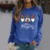 Tuluncu Kadın Moda Noel Yuvarlak Boyun Kapşonsuz Kazak Uzun Kollu Üst Bayanlar Zip Sweater Sevimli Tunik Tayt Sweatshirt Kadın