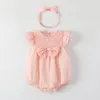 여름 여자 분홍색 장난 꾸러기 아기 신생아 신생아 새로 태어난 장미 의상 바지 옷의 옷 jumpsuit chids bodysuit baby body suit 698k#