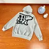 Echte Fotos Hoodies Männer Frauen Fleece Dicker Stoff Kapuzenpullover Taschenpullover 2024ss